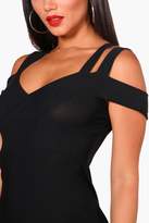 Thumbnail for your product : boohoo Crepe Cold Shoulder Detail Midi Dress