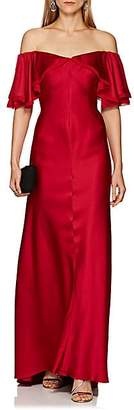 Zac Posen Women's Satin Off-The-Shoulder Gown - Red