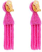 Thumbnail for your product : Oscar de la Renta Bead Embellished Tassel Drop Earrings - Womens - Pink