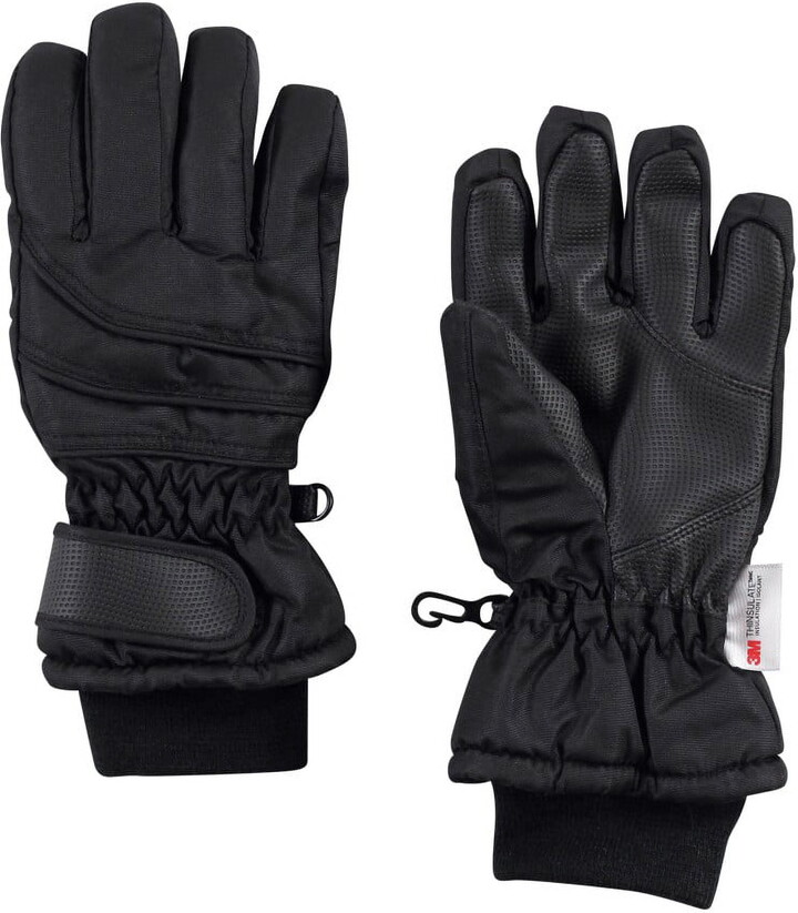 Hudson Baby Unisex Snow Gloves, Black, 6-8 Years