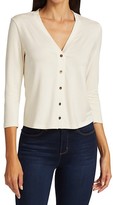 Thumbnail for your product : L'Agence Britney Three-Quarter Sleeve Button-Up Cardigan