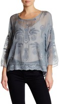 Thumbnail for your product : Johnny Was Silk Blouse with Lace Hi-Lo Hem