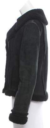 Balenciaga Leather-Trimmed Shearling Coat