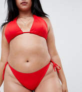 Thumbnail for your product : ASOS Curve DESIGN Curve recycled Tie Side Bikini Bottom