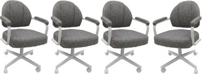 Tobias Designs 4 - Swivel Metal Caster Dining Chairs - M-70 Style