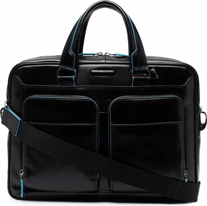 Piquadro Contrast-Stitching Work Bag