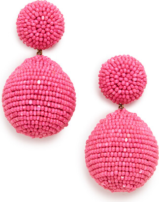 Chanel Neon Pink Dotted CC Earrings