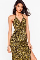 Thumbnail for your product : Nasty Gal Womens Zebra Halter Maxi Dress - Yellow - 6