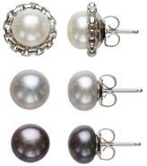 Thumbnail for your product : Honora STYLE Sterling Silver & Pearl Stud Earring Boxed Set - 3 Pairs