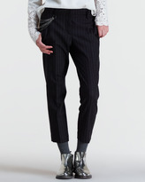 Thumbnail for your product : Brunello Cucinelli Slouchy Cropped Pinstripe Pants
