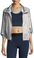 Thumbnail for your product : Heroine Sport Racing Wind-Resistant Athletic Jacket, Silver