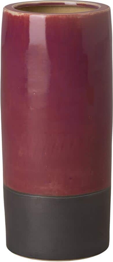 Emissary Two-Tone 19.5 in. H Round Ceramic Umbrella Stand in Eggplant