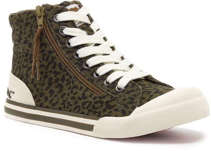olive green high top sneakers