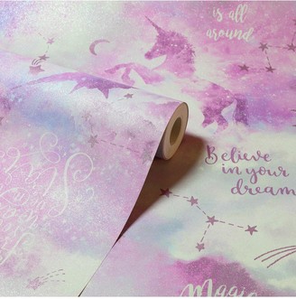 Arthouse Glitter Galaxy Unicorn Wallpaper - ShopStyle