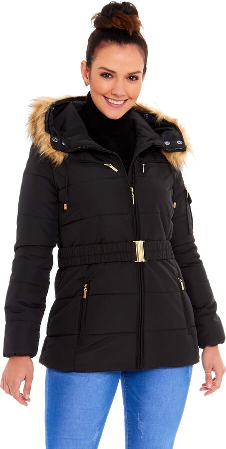 Black coat with gold zippers Clearance