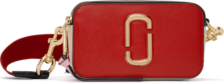 Marc Jacobs True Red & Black The Snapshot Leather Crossbody Bag