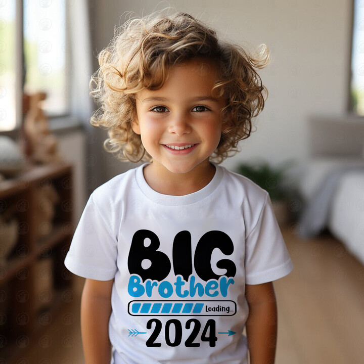 MENISCOUNTER Big Brother 2024 Pattern Print Kids Boys T-shirts Loose Comfort Short Sleeve Tee Tops Summer & Spring Kid Clothes Best Gift To Kid