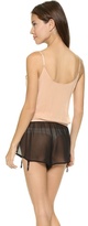 Thumbnail for your product : Fleur du Mal Silk Chiffon Romper with Garters