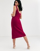 Thumbnail for your product : ASOS DESIGN DESIGN velvet scoop neck midi slip dress
