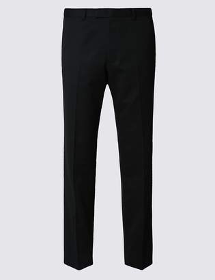 M&S Collection Big & Tall Black Regular Fit Trousers