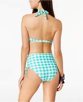 Thumbnail for your product : California Waves Juniors' Check Please High-Waist Lace-Up Bikini Bottom, Created for Macy's
