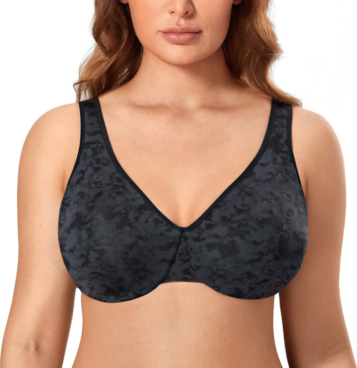 Delimira Women's Smooth Full Figure Large Busts Underwire Seamless  Minimizer Bras Smoke Fills The Air (Dark Grey) 34F - ShopStyle