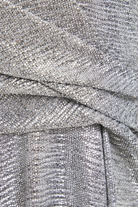 Talbot Runhof Pleated Metallic Coated Jersey Gown
