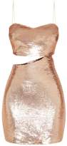 Thumbnail for your product : PrettyLittleThing Rose Gold Sequin Strappy Cut Out Bodycon Dress