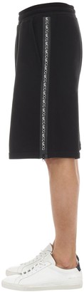 McQ Cotton Jersey Shorts W/ Logo Zips