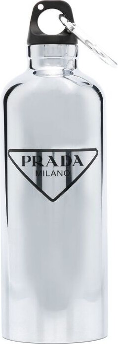 PRADA Black Stainless Steel Water Bottle