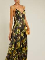 Thumbnail for your product : Adriana Iglesias Liz Floral-print Silk-blend Gown - Womens - Black Yellow