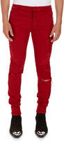 Thumbnail for your product : Balmain Distressed Skinny Solid Jeans