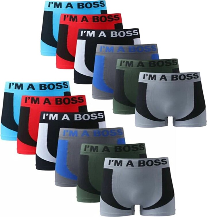 ZAFS Mens Boxers I 'M A Boss Seamless Multipack Lightweight Comfortable