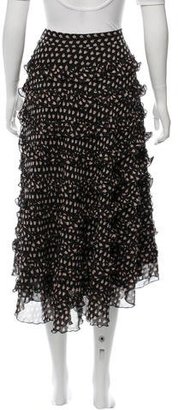 Anna Sui Ruffled Silk Skirt