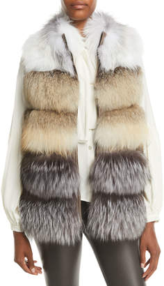 Gorski Feathered Fox Fur Vest