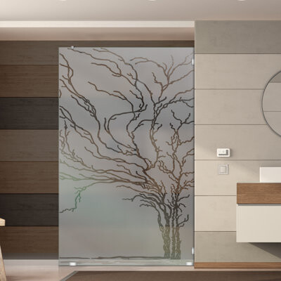 Glass-Door.us 25-1/2 In W x 75 In H Frameless Tempered Glass Shower Screen with Permanent Frosted Effect