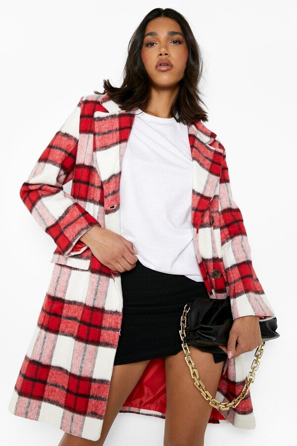 red checkered coat