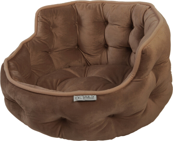Details Ultra Plush Mini Tufted Velvet Round Cuddler Pet Bed