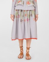 Rosella Floral Embroidered Striped 