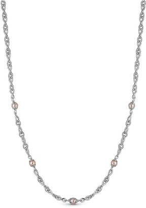 Simply Silver Sterling Silver 925 Infinity Pearl Allway Necklace