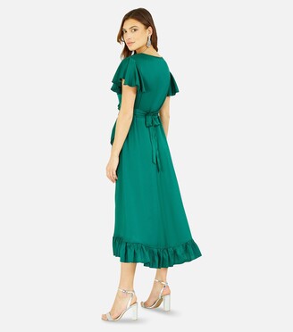 Dark Green Velvet Sequin Short Sleeve Mini Dress