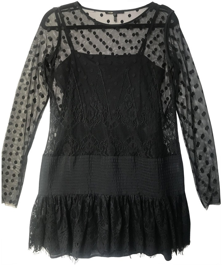 maje black lace dress