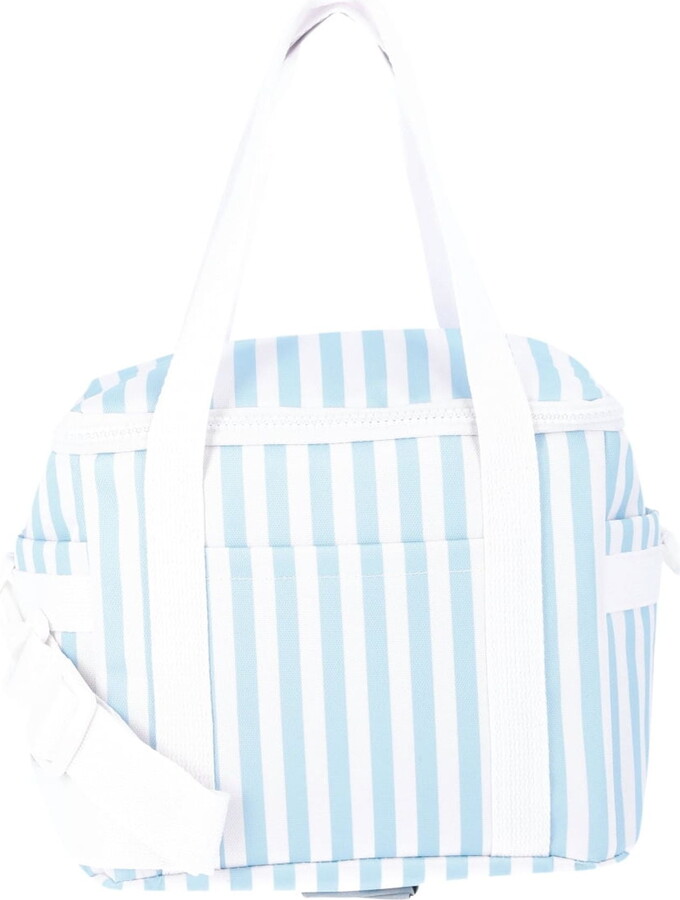 No Boundaries Beach Mini Cooler Tote Bag, Blue Stripe, Women’s