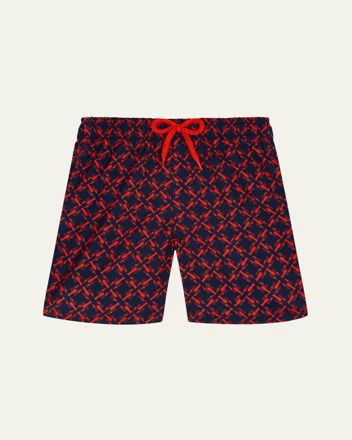 Boy's Homard Lobster Printed Swim Shorts, Size 2-14