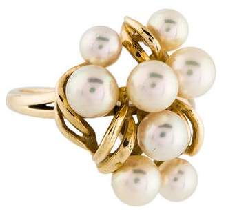 Mikimoto 14K Pearl Cluster Ring