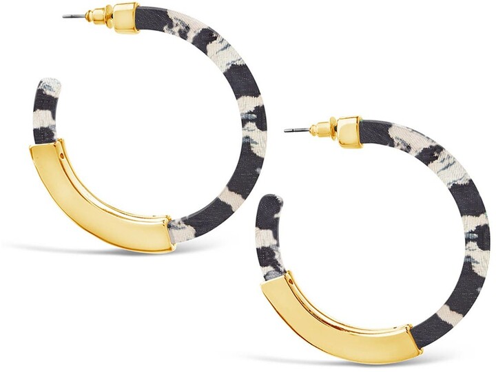 LILIE&WHITE Fashion Marble Effect Acrylic Disc Hoop Earrings For Women in Animal Print Acrylic Jewelry C 
