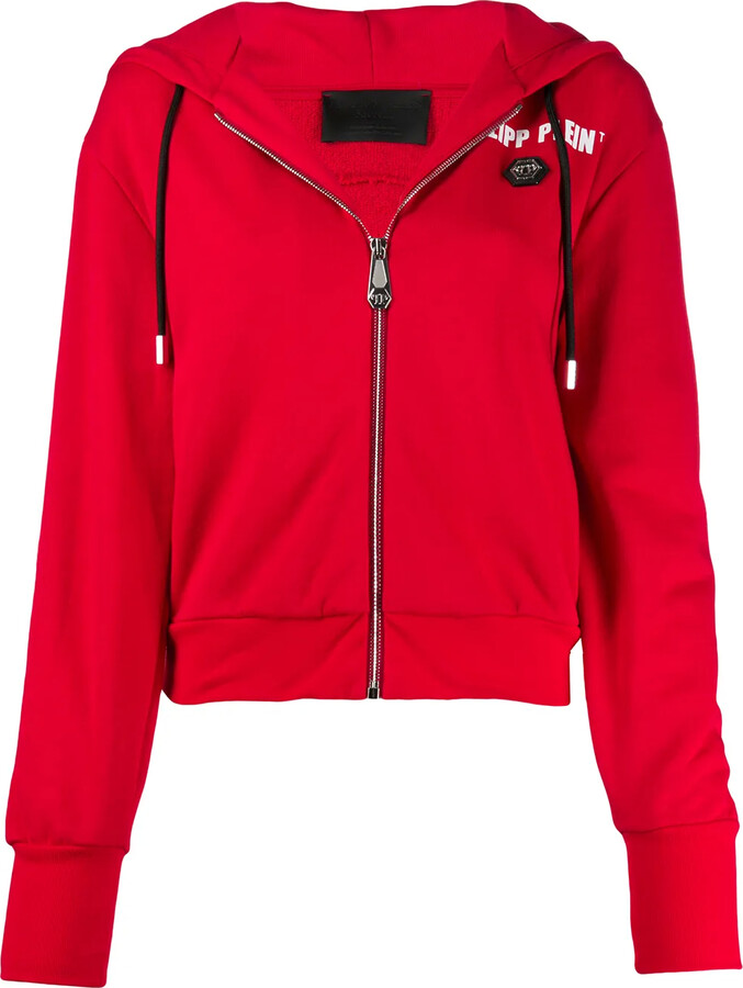 red zip up jacket