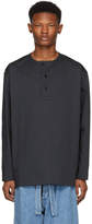 Thumbnail for your product : Lemaire Grey Woven Long Sleeve Henley