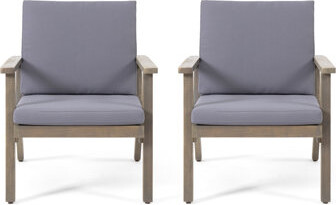 Ebern Designs Dark Grey Club Chair - Wood For Outdoor Areas 30.07 In. Height 31.83 Width 25.63 Depth 22.2 Lb Outdoor