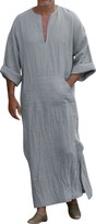 COOFANIN Men's Kaftan with Hood Sackcloth Prayer Robe Men Moroccan ...